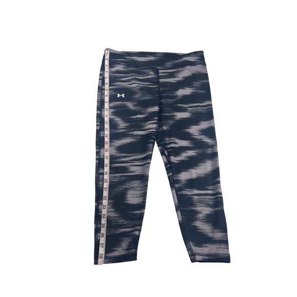 Under Armour Ankle Crop Leggings Girls YXL Black & Gray UA Motion Printed NEW - Picture 3 of 8